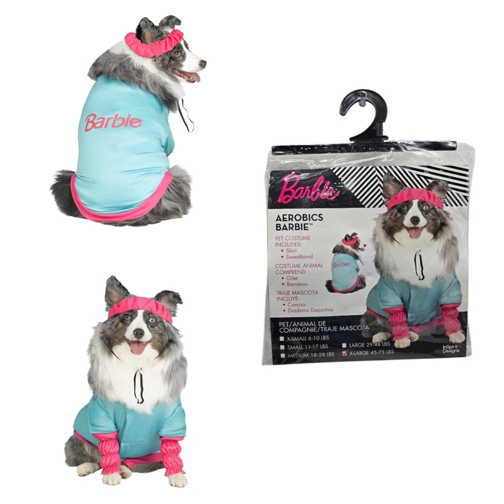 Dog Costume Aerobics Barbie X- LARGE  Size Halloween Party Clothes Retro New